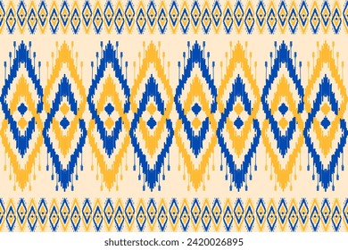 Carpet ikat pattern art. Geometric ethnic seamless pattern in tribal. Indian style. Design for background, rug, illustration, fabric, clothing, carpet, textile, batik, embroidery.