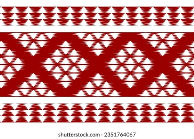 Carpet ikat red pattern art. Geometric ethnic ikat seamless pattern in tribal. American and Mexican style. Design for background, illustration, fabric, clothing, carpet, batik, embroidery.