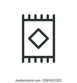 Carpet isolated icon, rug vector icon with editable stroke