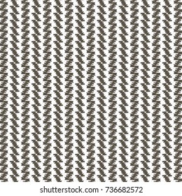 Carpet with jagged vertical stripes in white and brown. Ethnic monochrome pattern. Abstract vector.