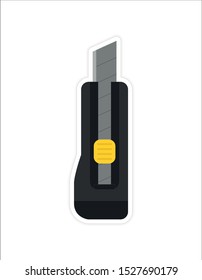 A carpet knife vector sticker.