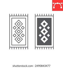 Carpet line and glyph icon, interior and home decor, rug vector icon, vector graphics, editable stroke outline sign, eps 10.