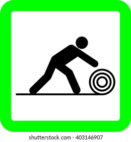 Carpet man. Roll. Cleaning. Icon. Symbol 