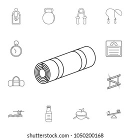 carpet mat roll fitness equipment floor carpet icon. Detailed set of gym and fitness icons. Premium quality graphic design. One of the collection icons for websites, web design on white background