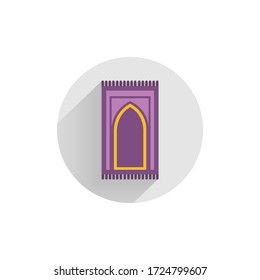 Silhouette prayer rug icon rolled up mat Vector Image