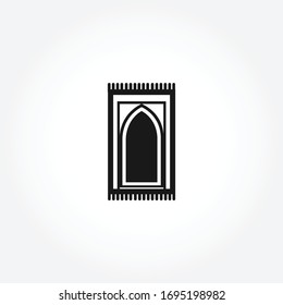 carpet for namaz flat illustration. mat for prayer. Arabic Carpet icon. isolated design element