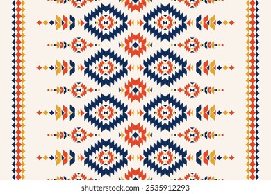 Carpet native tribal style. Geometric ethnic pattern seamless traditional. for background, rug, fabric, clothing, batik, texture.