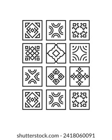ornamentos de alfombras simvol ornamentos vectoriales ilustración negra