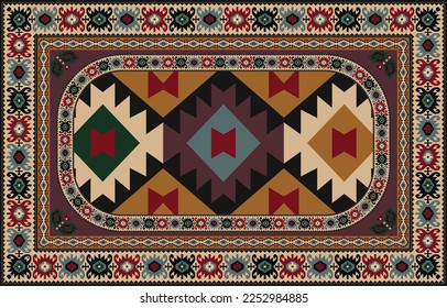 Patrón de alfombras persa. Patrón geométrico étnico oriental sin fisuras Diseño tradicional para el fondo. patrón africano. alfombra , azulejos , papel de pared , Ilustración vectorial. Americano