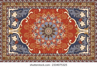 Patrón de alfombras persa. Patrón geométrico étnico oriental sin fisuras Diseño tradicional para el fondo. patrón africano. alfombra , azulejos , papel de pared , Ilustración vectorial. Americano	

