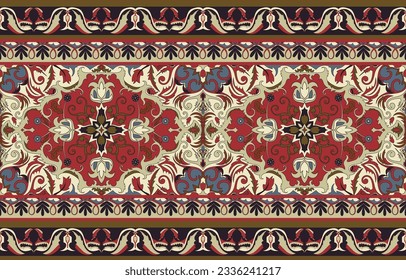 Carpet pattern Persian. Geometric ethnic oriental seamless pattern traditional Design for background. african pattern. rug , tile , wallpaper , Vector illustration. American