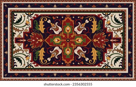 Carpet pattern Persian. Geometric ethnic oriental seamless pattern traditional Design for background. african pattern. rug , tile , wallpaper , Vector illustration. American	
