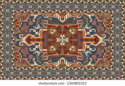 Carpet pattern Persian. Geometric ethnic oriental seamless pattern traditional Design for background. african pattern. rug , tile , wallpaper , Vector illustration. American