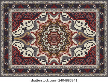 Patrón de alfombras persa. Patrón geométrico étnico oriental sin fisuras Diseño tradicional para el fondo. patrón africano. alfombra , azulejos , papel de pared , Ilustración vectorial. Americano