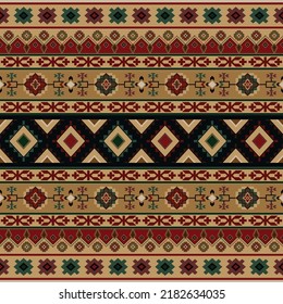 Carpet pattern. Seamless geometry. Western handmade saddle blanket rug pattern, Aztec,