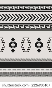 Teppichmuster. Nahtlose Geometrie. Westliches handgefertigtes Satteldeckenmuster, Aztec,