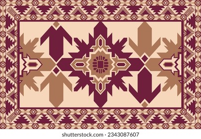 Teppichmuster. Nahtlose Geometrie. Westliches handgefertigtes Satteldeckenmuster, Aztec,