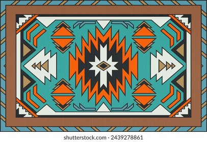 Carpet pattern. Seamless geometry. Western handmade saddle blanket rug pattern, Aztec