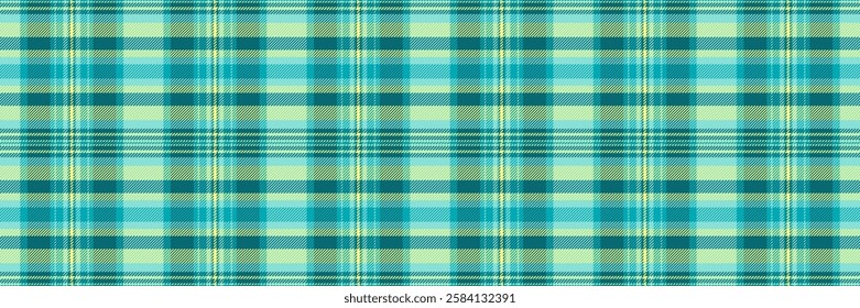 Carpet pattern seamless texture, english plaid vector check. Scotland textile tartan background fabric in cyan and teal colors.