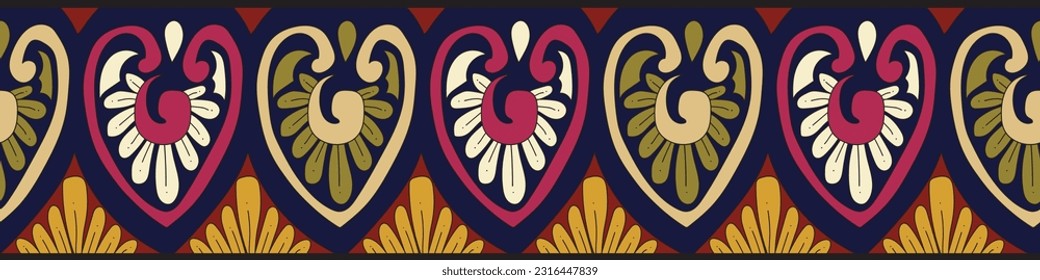 Teppichmuster Textile Digital-Design Motiv Muster Dekoration handgefertigte Kunstwerk Rahmen Geschenkkarte Tapete Frauen Tuch vorne hinten und duppata Print Element der barocken Ornament Pisley abstrakten Grenze Teppich