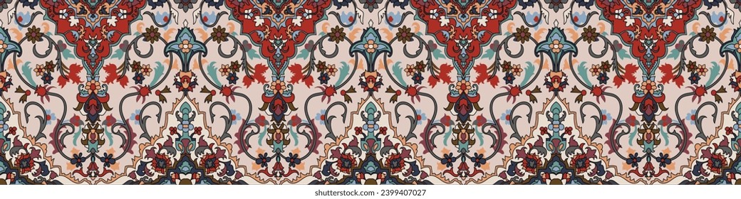 patrón de alfombra Diseño digital textil motivos de decoración de patrón cuadros de arte hechos a mano papel de regalo papel de pared mujeres tela retrospectiva y papel de duppata elementos de impresión de adorno barroco paisley alfombra de borde abstracto