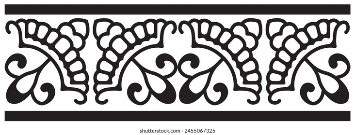 carpet pattern Textile digital design motif pattern décor hand made artwork. Vector monochrome seamless oriental national ornament.