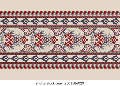 Carpet pattern.damask floral pattern background vector illustration.Ikat design pattern on brown background,Aztec style,abstract,baroque.design for texture,fabric,clothing,decoration,carpet,print