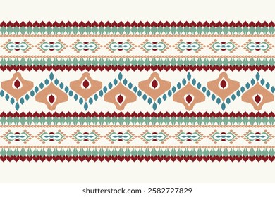 Carpet pattern.Ikat floral design pattern on white background vector illustration.Ikat ethnic oriental embroidery.Aztec style,abstract.design for texture,fabric,clothing,wrapping,decoration,print,rug.