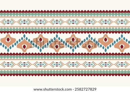 Carpet pattern.Ikat floral design pattern on white background vector illustration.Ikat ethnic oriental embroidery.Aztec style,abstract.design for texture,fabric,clothing,wrapping,decoration,print,rug