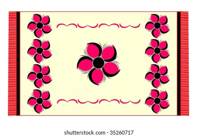 Carpet with pink flowers