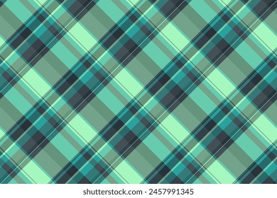 Carpet plaid fabric vector, horizontal check textile texture. Variation pattern seamless background tartan in pastel and green color.