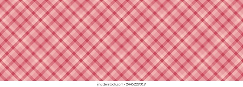 Carpet plaid pattern seamless, regular textile texture background. Hippie fabric tartan check vector in red and light color.