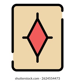 Carpet with a rhombus icon. Outline carpet with a rhombus vector icon color flat isolated