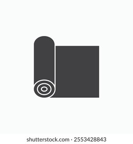 Carpet roll black solid vecor icon