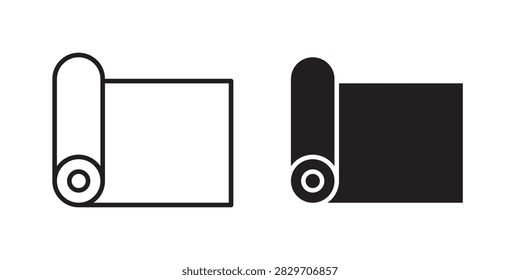 Carpet roll icon flat white logo..