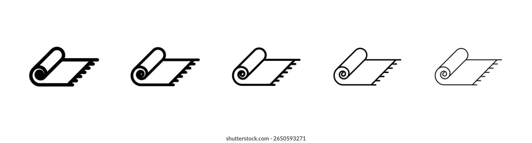 Carpet roll icon graphic set. trendy stroke line style