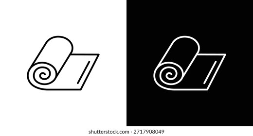Icono de rollo de alfombra - Estilo de línea. diseño de Plantilla de símbolos