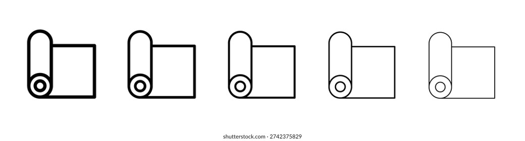 Carpet roll icon logo. Black line icon, vector illustrations.