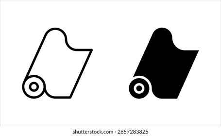 Teppichrolle, Symbolsatz, Vektorgrafik auf weißem Hintergrund