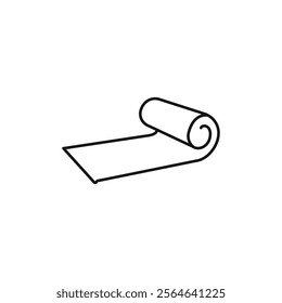 Carpet roll icon Simple thin line flat symbol