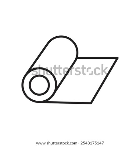 Carpet roll icon. thin stroke and solid.