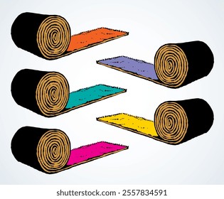 Carpet roll. Vector drawing icon