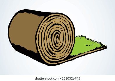 Carpet roll. Vector drawing icon