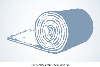 Rollo de alfombra. Icono de dibujo de Vector