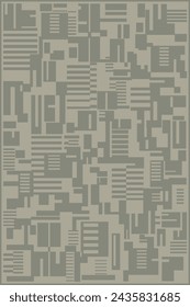 Carpet Rug Geometric Shapes Abstract and line with Border.