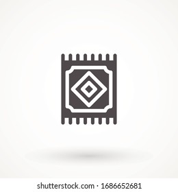 Carpet rug icon. Editable stroke linear outline Turkish Islamic Prayer carpet Praying rug logo icon