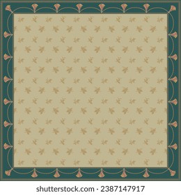Carpet Rug Pattern with Twisted Rope Border.