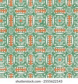 Carpet and Rugs textile design with grunge and distressed slub texture repeat green pattern,Modern Geometry and decor repeat pattern on a creative texture surface with High-definition