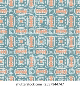 Carpet and Rugs textile design with grunge and distressed slub texture repeat turquoise pattern,Modern Geometry and decor repeat pattern on a creative texture surface with High-definition