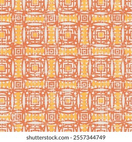 Carpet and Rugs textile design with grunge and distressed slub texture repeat orange pattern,Modern Geometry and decor repeat pattern on a creative texture surface with High-definition